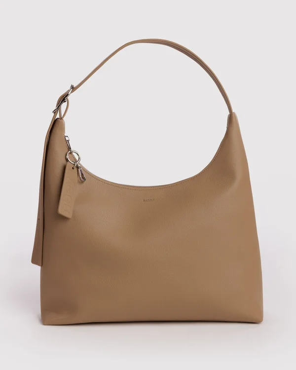 Recycled Leather Shoulder Bag - Dune - Size: OS