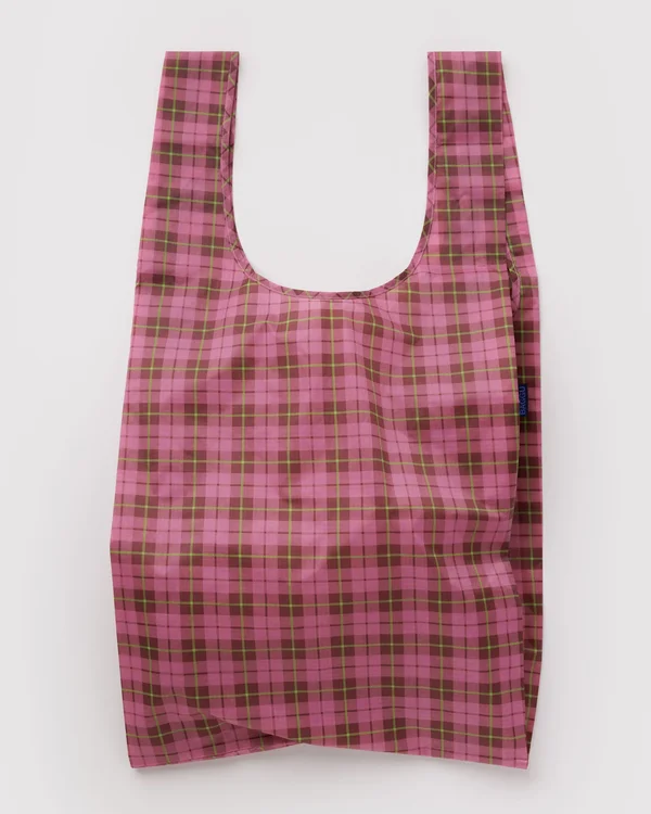 Big Baggu - Azalea Pink Tartan - Material: ripstop-nylon