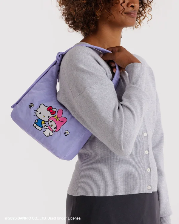 Mini Nylon Shoulder Bag - Sale - Embroidered Hello Kitty & My Melody - Size: OS