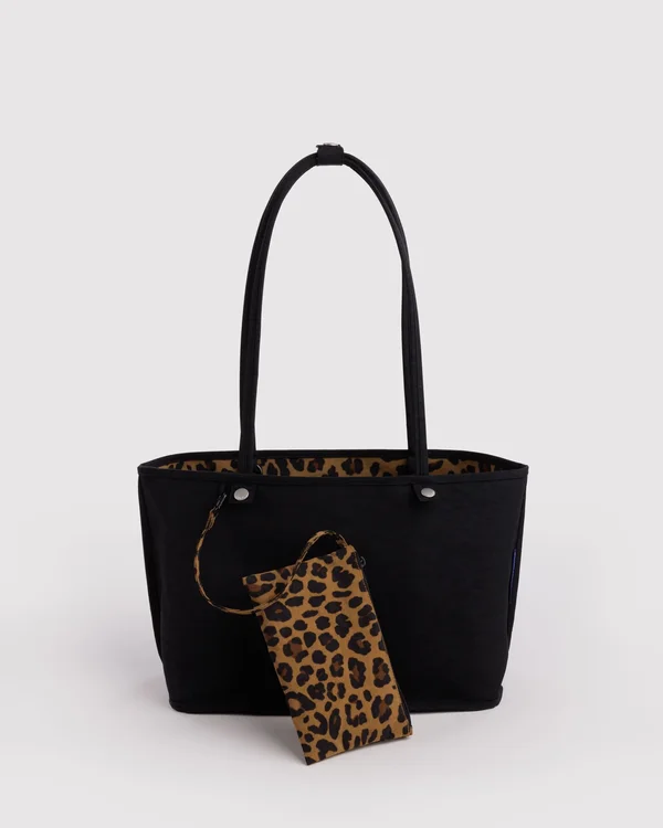 Medium Nylon Reversible Tote - Leopard Mix - Material: heavyweight-nylon