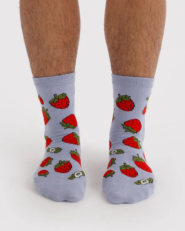 Crew Sock - Strawberry Blossom - Material: organic-cotton