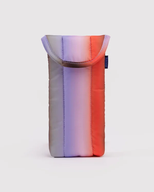 Puffy Glasses Sleeve - Gradient Stripe Poppy & Lilac - Size: OS