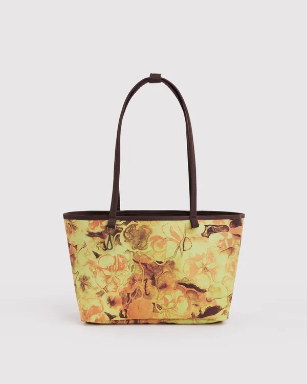 Medium Nylon Reversible Tote - Nasturtiums Ruth Asawa - Material: heavyweight-nylon