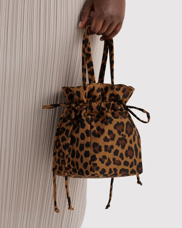 Nylon Drawstring Bag - Leopard - Material: heavyweight-nylon