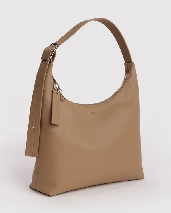 Recycled Leather Shoulder Bag - Dune - Size: OS