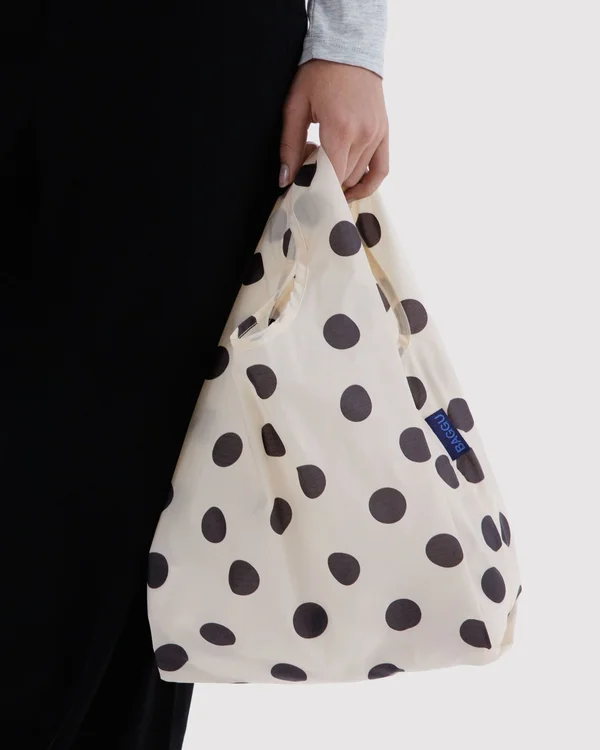Baby Baggu - Cream and Black Polka Dot - Material: ripstop-nylon