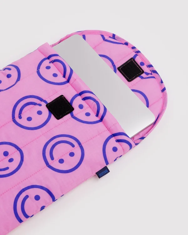 Puffy Laptop Sleeve 13"/14" - Pop Pink Happy - Size: OS