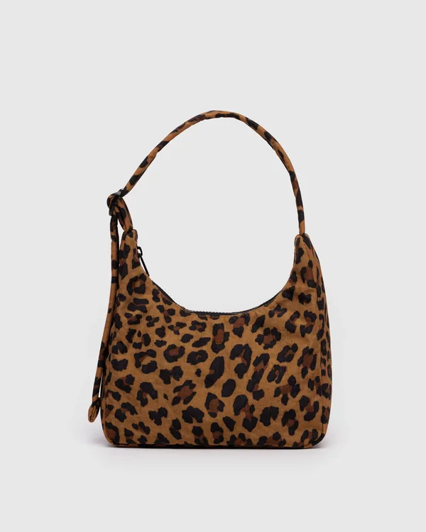 Mini Nylon Shoulder Bag - Leopard